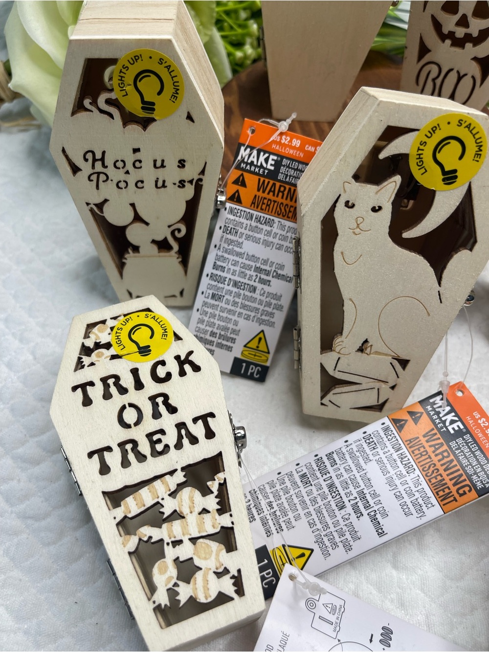 Lot of 7 Make Market Wooden Light-Up Coffin Halloween Decorations NWT
Bundle of - Picture 2 of 5